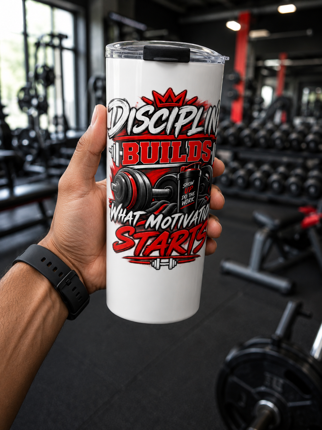 Discipline Builds Tumbler 20oz Motivational Gym Travel Mug