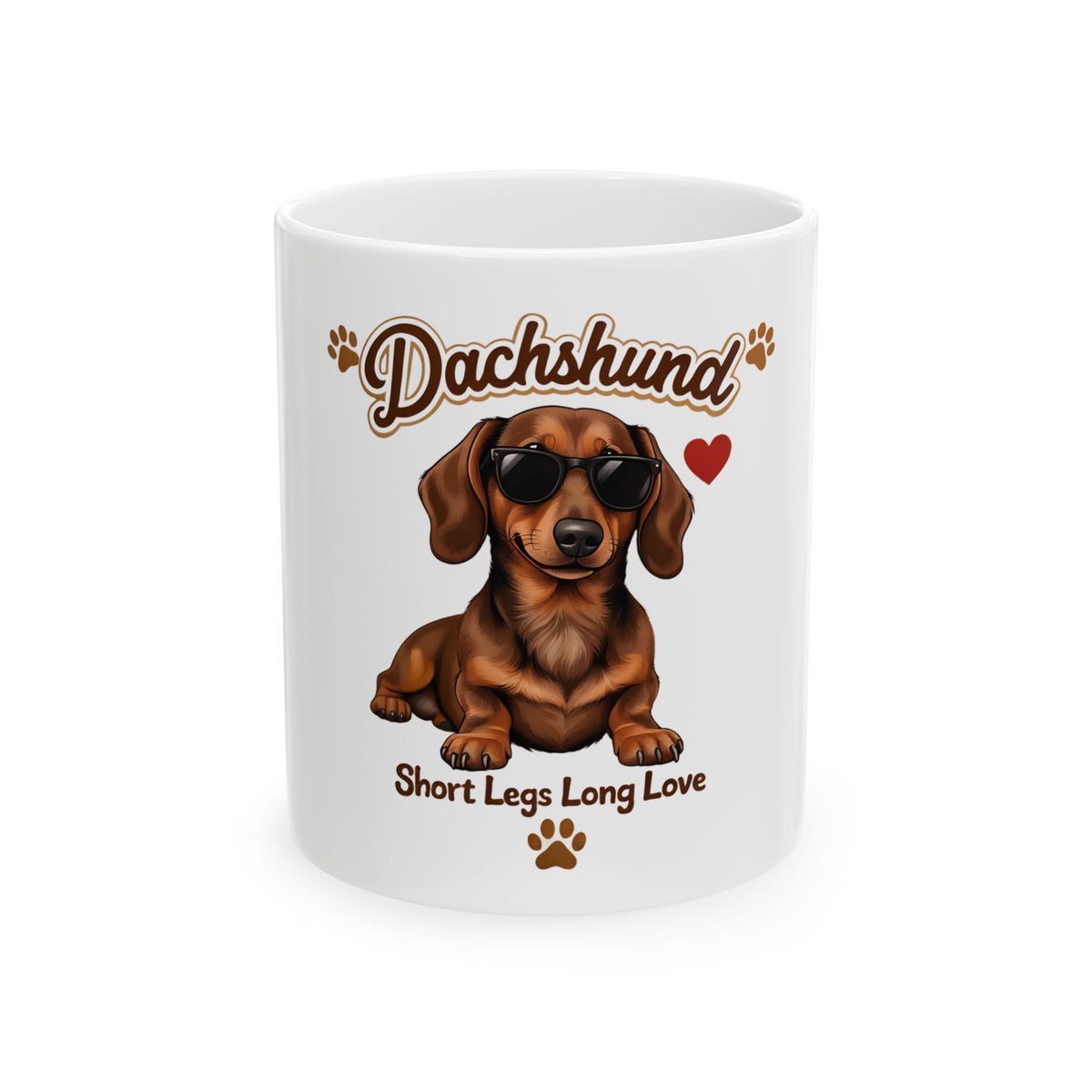 Dachshund Illustration Mug | Short Legs Long Love, Cute Dog Paw