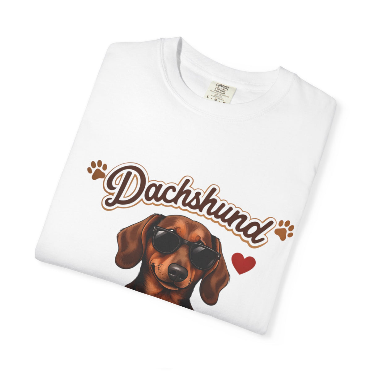 Dachshund Illustration Short Legs Long Love T-Shirt | Cute Dog Paw Design