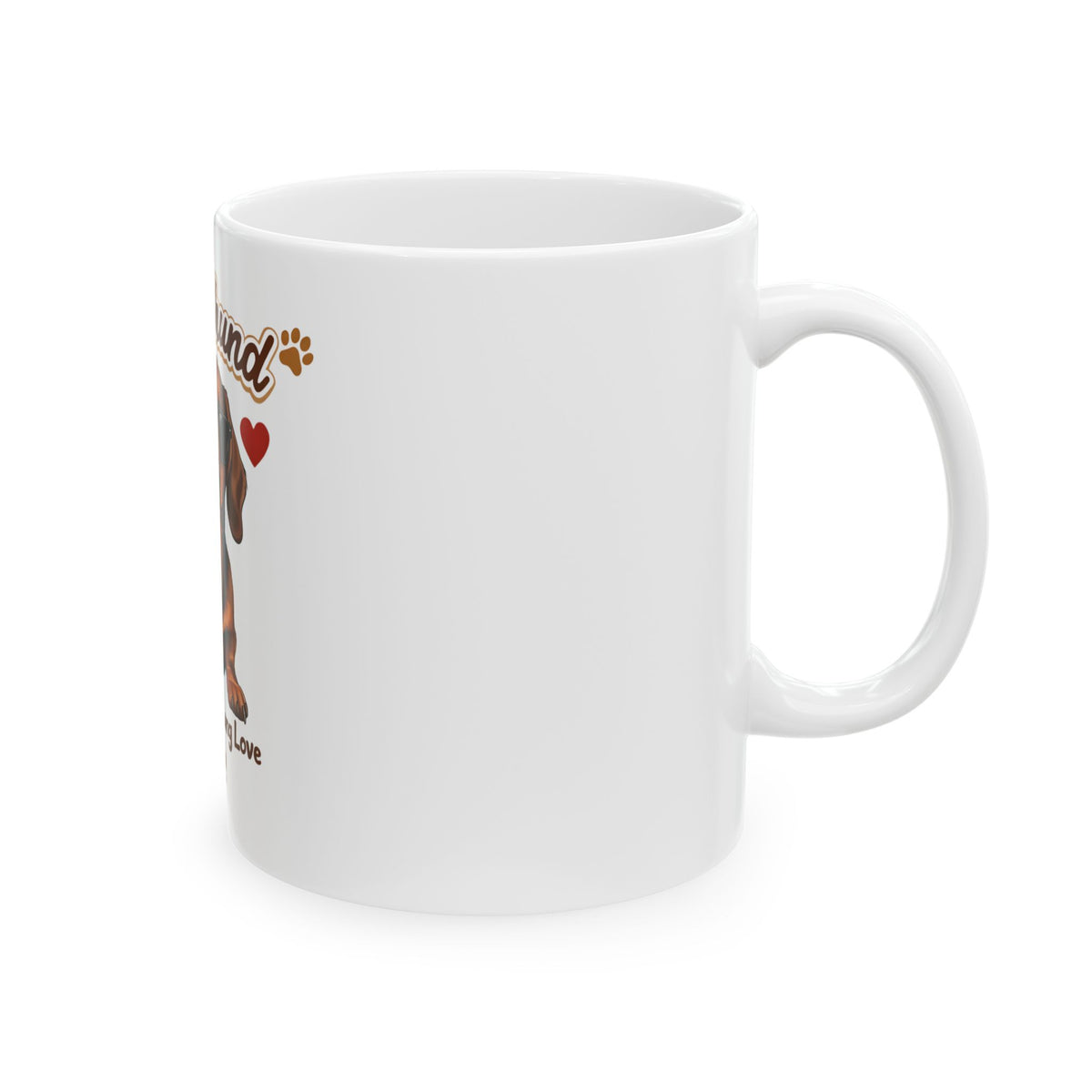 Dachshund Illustration Mug | Short Legs Long Love, Cute Dog Paw
